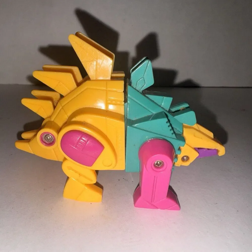 Vintage DinoTron Rextron & Stegotron Transforming Dinosaur Robot Toy Lot